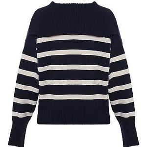 BLONDA Trui  marine / wit