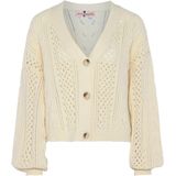 nascita - Gebreid Vest - Wolwit - V-hals - Lange Mouw