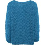 ebeeza - Trui - Petrol - Knitwear - Losse Pasvorm - Lange Mouw