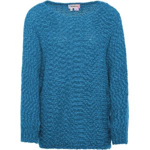 ebeeza - Trui - Petrol - Knitwear - Losse Pasvorm - Lange Mouw