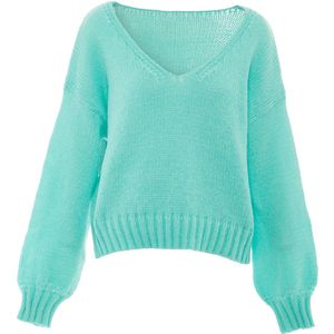 sookie Dames, modieuze polyester zwart maat XS/S pullover sweater, munt, M