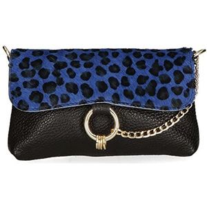 FELIPA Dames handtas clutch bag, blauw Panther, Blauwe panter