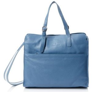 Boline Women's Shopper Bag van leer ritssluiting, donkerblauw, donkerblauw