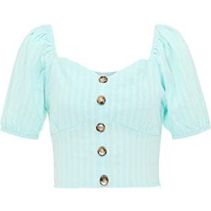 swirlie Damesblouse, lichtblauw, M