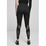 Urban Classics - Highwaist Lace Inset Legging - Zwart