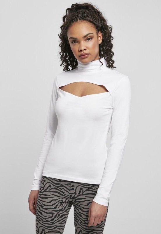 Urban Classics - Cut-Out Turtleneck Longsleeve top - Wit
