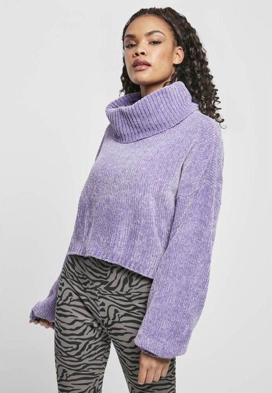 Urban Classics - Short Chenille Turtleneck Sweater/trui - Paars