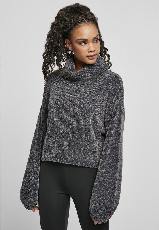 Urban Classics - Short Chenille Turtleneck Sweater/trui - Grijs