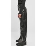 Broek - Glinsterend Kunstleer - Casual Oversized Pasvorm - Zwart