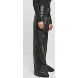 Broek - Glinsterend Kunstleer - Casual Oversized Pasvorm - Zwart