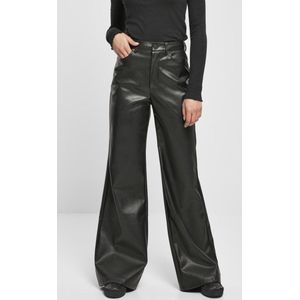 Urban Classics - Faux leather Wide Leg Wijde broek Zwart