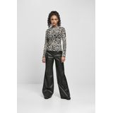 Urban Classics - AOP Mesh Turtleneck Longsleeve top - Wit Zwart