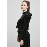 Urban Classics - Cropped Velvet - Oversized Sweatshirt - Zwart - 93% Polyester, 7% Elasthaan