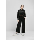 Urban Classics - Cropped Velvet - Oversized Sweatshirt - Zwart - 93% Polyester, 7% Elasthaan