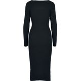 Urban Classics - Lange Jurk - Zwart - Dubbelgelaagd - Polyester Viscose