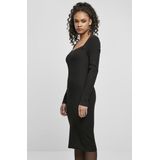 Urban Classics - Lange Jurk - Zwart - Dubbelgelaagd - Polyester Viscose