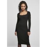 Urban Classics - Lange Jurk - Zwart - Dubbelgelaagd - Polyester Viscose