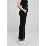 Urban Classics - High Waist Straight Velvet Dames joggingbroek - Zwart