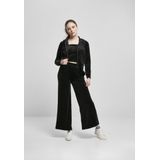 Urban Classics - High Waist Straight Velvet Dames joggingbroek - Zwart