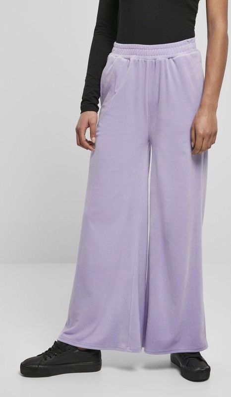 Urban Classics - Joggingbroek - Fluweel - Wijde Pijpen - Lavendel