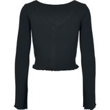 Urban Classics Ladies Cropped Rib Cardigan Cardigan zwart