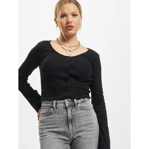 Urban Classics Ladies Cropped Rib Cardigan Cardigan zwart