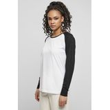 Urban Classics - Contrast Raglan Longsleeve top - Wit Zwart