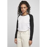 Urban Classics - Contrast Raglan Longsleeve top - Wit Zwart