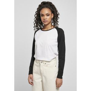 Urban Classics - Contrast Raglan Longsleeve top - Wit Zwart