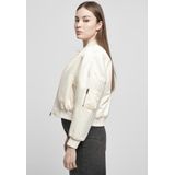 Urban Classics - Short Oversized Satin Bomber jacket - Creme