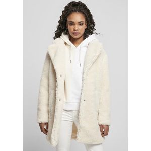 Urban Classics Oversized sherpa winterjas voor dames, mantel met haak en oogsluiting, maat XS tot 5XL, witzand., 5XL