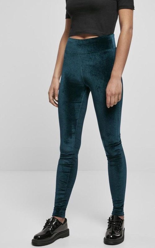 Urban Classics High Waist Velvet Legging Blauw