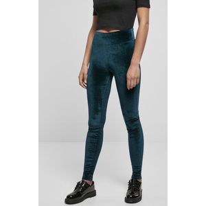 Legging - Glinsterend - Stretch Velours - Hoge Tailleband - Zwart