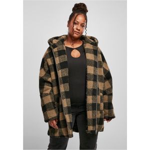 Urban Classics Winterjas Oversized Check Sherpa Beige