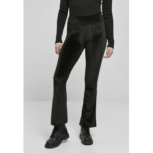 Urban Classics - High Waist Velvet Boot Cut Legging - Zwart