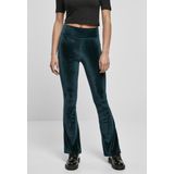 Urban Classics Ladies High Waist Velvet Boot Cut Leggings