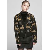 Gebreid Vest - V-hals - Lange Mouw - Normale Pasvorm - Met Motiefprint