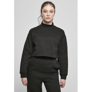 Urban Classics - Oversized High Neck Crew Crop Sweater/Trui - Zwart