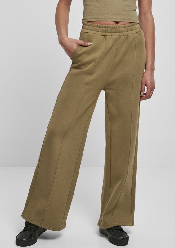 Urban Classics - Straight Pin Tuck Dames joggingbroek   Groen