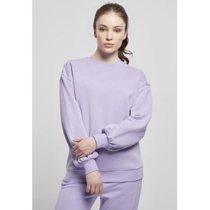 Urban Classics Oversized sweatshirt voor dames van biologisch katoen, ronde hals, pullover van biologisch katoen, brede mouwen, maat XS tot 5XL, lavendel, S