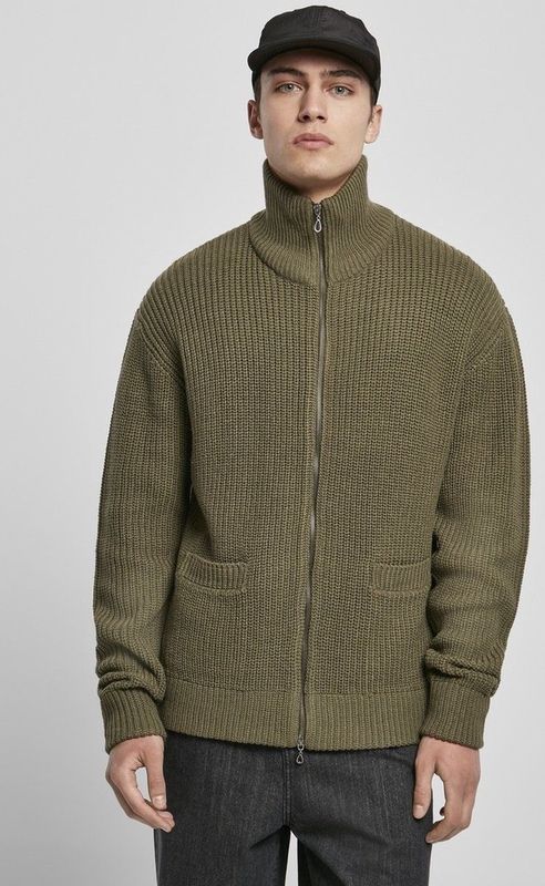 Urban Classics - Double zip Sweater/trui met rits - Groen