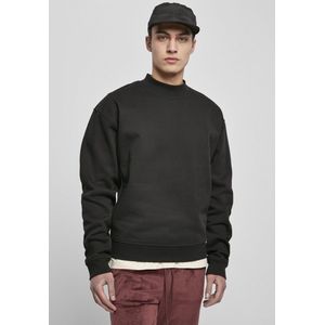 Urban Classics - Mock Neck Crew Sweatshirt - Oversized - Zwart - Brushed Fleece