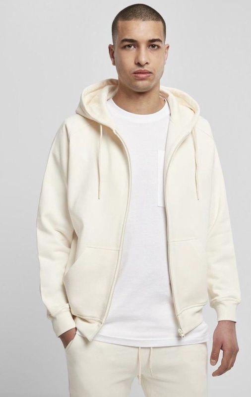 Urban Classics - Sweatvest - Sand - Capuchon met Trekkoord, Ritssluiting, Sweatstof