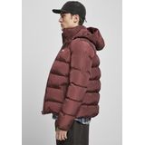 Urban Classics - Gewatteerde Herenjas - Zwart - Imitatiedons - Met Capuchon