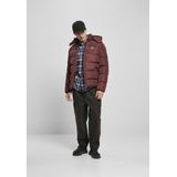 Urban Classics - Gewatteerde Herenjas - Zwart - Imitatiedons - Met Capuchon