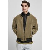 Urban Classics - Boxy Sherpa Jas - Grijs - 100% Polyester