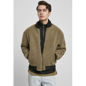 Urban Classics - Boxy Sherpa Jas - Grijs - 100% Polyester