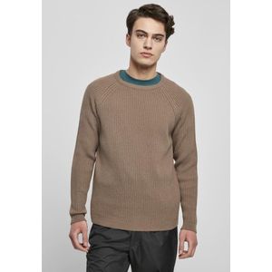 Urban Classics - Ribbed Raglan Sweater/trui - Beige/Groen
