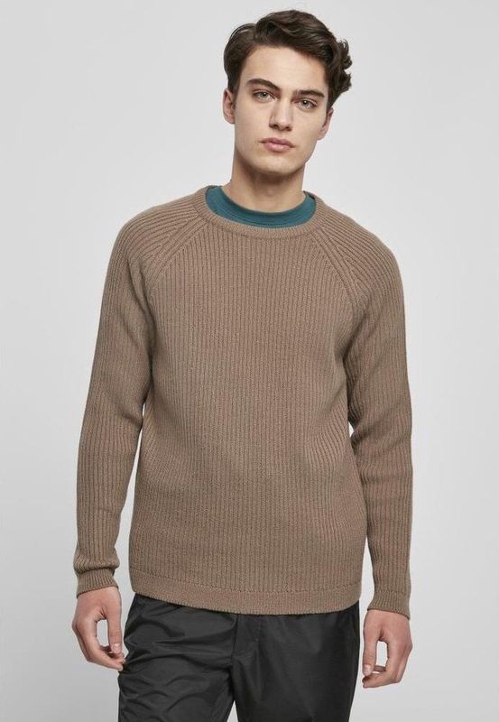 Urban Classics - Ribbed Raglan Sweater/trui - Beige/Groen