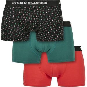Urban Classics - Set van 3 Boxershorts - Kerstmotief - Biologisch Katoen - Normale Pasvorm